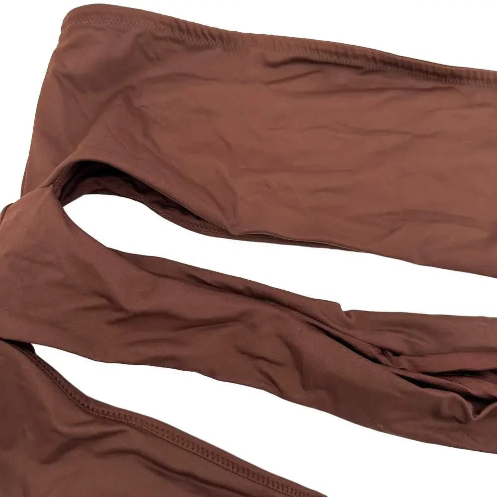Skims Cocoa Brown Recycled Swim Cut Out Strapless Cut Off Monokini NWT Size 4X
